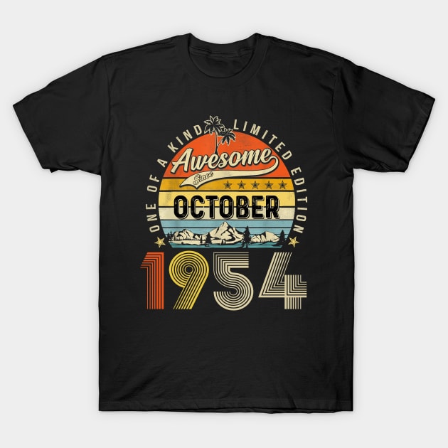 Awesome Since October 1954 Vintage 69th Birthday T-Shirt by Vintage White Rose Bouquets